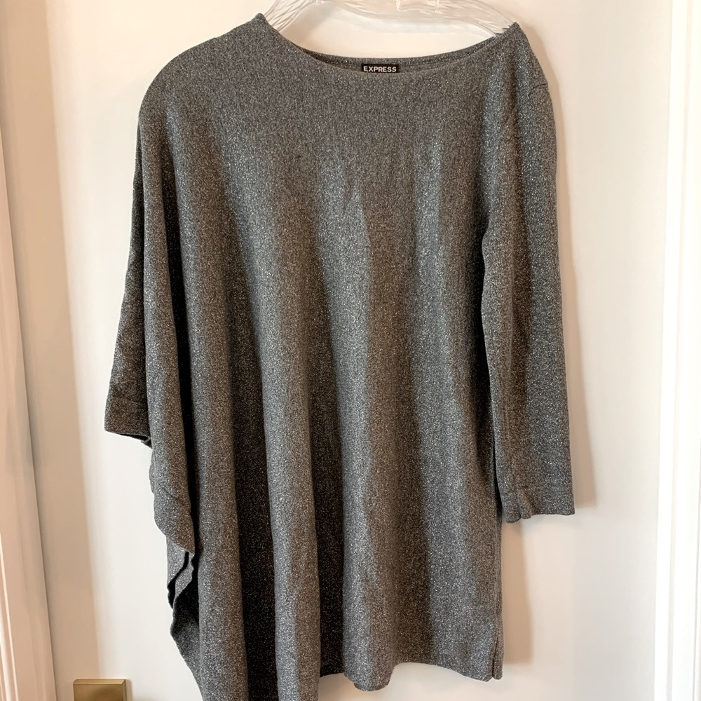 Express sparkly draped sweater